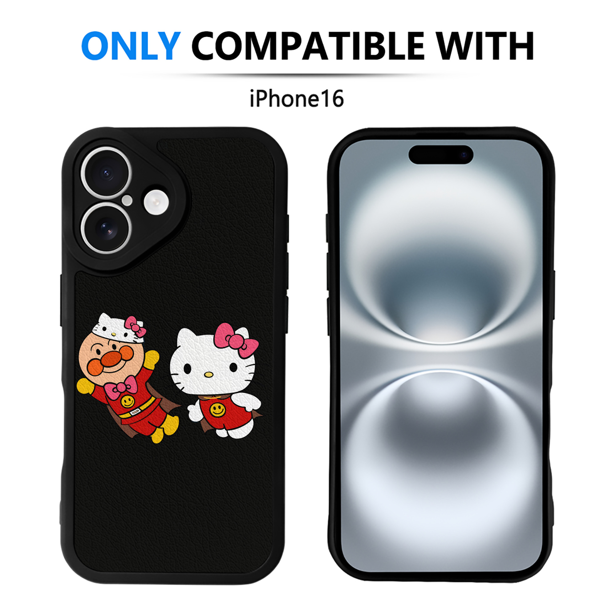 （画像用） アンパンマン Anpanman 【iPhone 16シリーズ対応】シリコンスマホケース（レザー調） 材質：シリコン